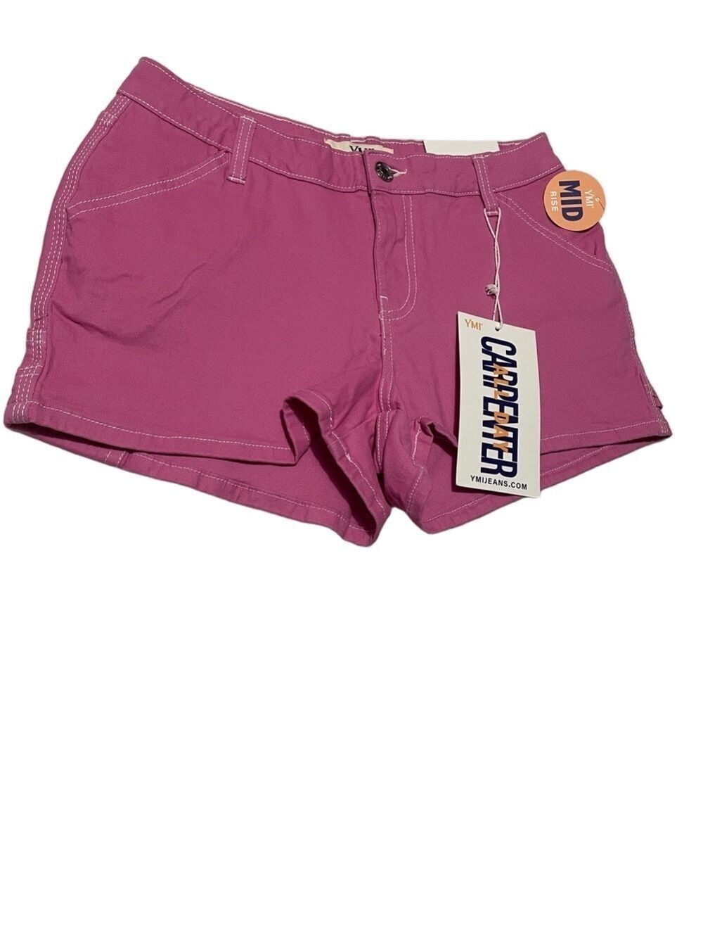 YMI Pink Women's Mid-Rise CARPENTER Cotton Shorts Sz 7/28